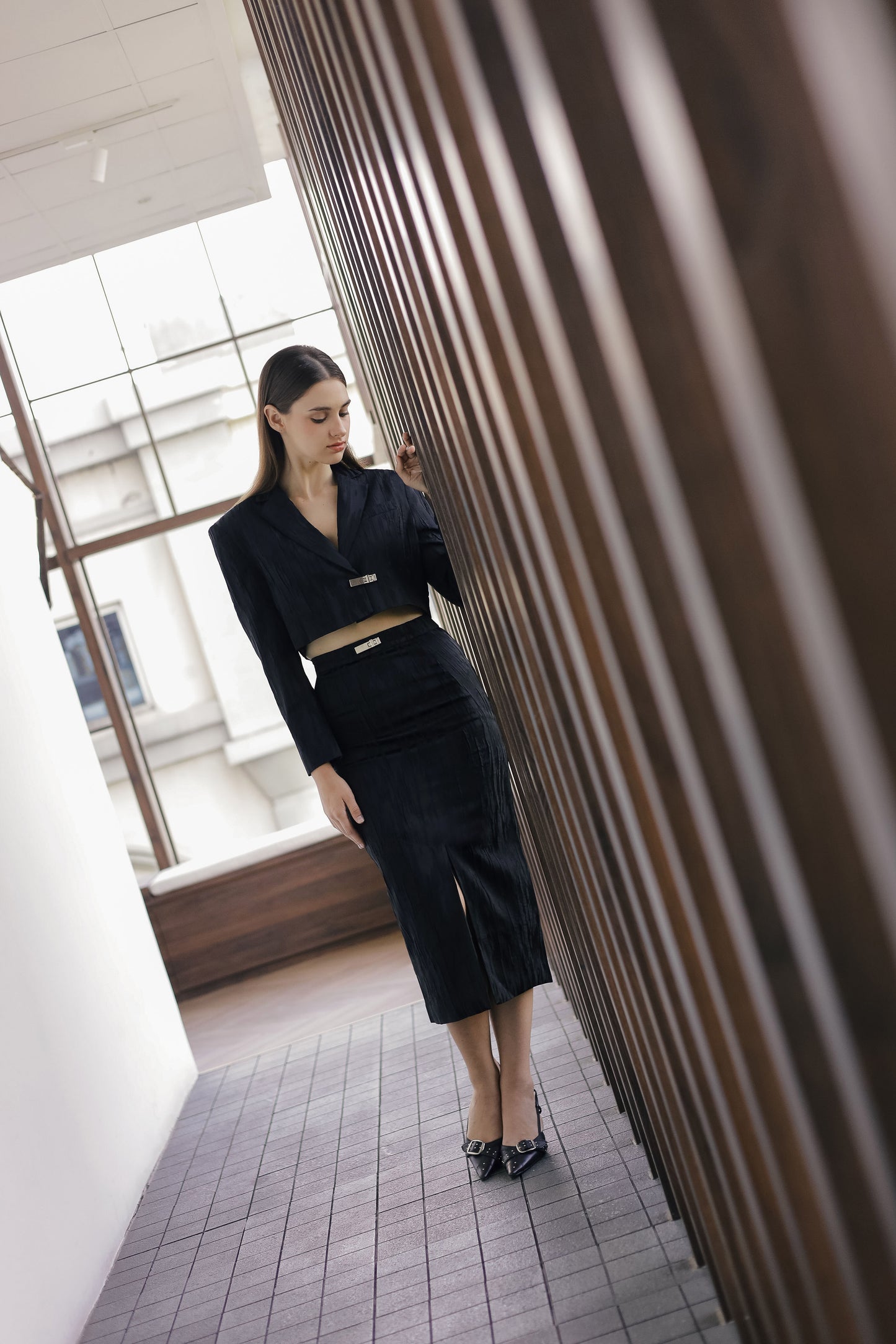 Noir Midi Skirt (From Set)